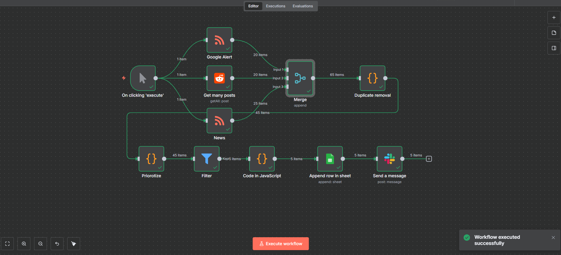 Brand Mentions Monitor:  Tracks your brand or competitors from Google Alerts, Reddit, and News feeds. Removes duplicates,  sets priority, saves in Google Sheets, and sends instant alerts to Slack/Telegram — all free, no paid  APIs.